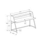 Monarch Specialties 7545 48" Computer Desk - White/White Metal-Product dimensions: 47.25 inches L x 23.75 inches W x 39.25 inches H
