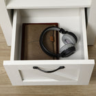 HOMCOM Side Table with Storage - White-Colour: White