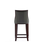 Manhattan Comfort - Fifth Avenue tabouret de comptoir traditionnel de 19" en similicuir rembourré - gris galet-Livré chez vous entièrement assemblé ! Aucun assemblage requis