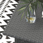 Outsunny - Table basse de patio en osier 20 po avec plateau en plastique sous le dessus tressé, gris-Fonctions polyvalentes : peut servir de table basse, table d’appoint, support à fleurs ou poste de travail pour plantes  
