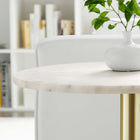 Modway - Viva Manche Table d’appoint en marbre blanc - Brass White-Silhouette moderne