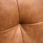 HOMCOM Double Sofa with Spring Sponge Padded Cushion for Home Office - Brown-Solid steel frame ensures stability and balance