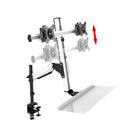 ShoppingAll - Convertisseur de bureau assis-debout réglable en hauteur avec rehausseur double moniteur – 25 po – Blanc-vision ergonomique, à votre façon – le support vesa (75×75 et 100×100) accepte deux écrans avec inclinaison, pivot et rotation pour placer l’image à la hauteur des yeux