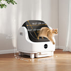 PawHut Open-Top Self Cleaning Cat Litter Box - White-8 L waste bin capacity holds up to 6 lbs. (2.5 kg) of litter, reducing cleaning frequency 