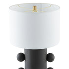 Hudson&Canal - Lampe de table Jurrah en céramique de 50 cm de haut avec abat-jour en tissu - Noir mat/blanc-Conçu pour une ampoule à incandescence de 60 W - ampoule LED de 9 W, ampoule fluorescente (CFL) de 13 W ou ampoule LED à ballast automatique de 9 W, ampoule à culot E26, ampoule non incluse