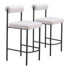 Zuo Livorno Counter Stool - Ivory - Set of 2-Ergonomic and supportive footrest