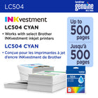 Brother Genuine LC504CS Ink Cartridge - Standard Yield - Cyan -Brother Genuine LC504CS Standard Yield Cyan Ink Cartridges deliver consistent, reliable performance