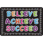 Ashley Productions The Original Fun Mat Welcome Mat - 15.5" x 23.5" - Believe - Achieve - Succeed - Chalk Loops-Measurement & Design: The Believe, Achieve, Succeed, Chalk Loops Mat measures 15.5" x 23.5".