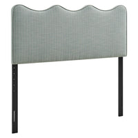 Modway Athena Striped Fabric Upholstered King Size Headboard - Spa Blue Stripe-Striped Linen-Like Fabric Upholstery