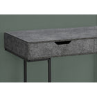 Monarch Specialties 7559 48" Computer Desk - Grey Stone-Look/Black Metal-Finished on all sides for flexible placement anywhere in a home office