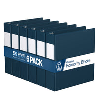 Davis Group Premium Economy Binder - D Ring - 2" - Navy Blue - 6 Pack-3 Ring Binder
