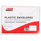 JAM Paper Plastic Envelopes with VELCRO Brand Closure, Index Booklet, 5.5 x 7.5, Clear Poly, 24 Pack (920V0clg)-Size: 5-1/2" x 7-1/2"