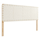 Modway Sparta Weave Vegan Leather King Headboard - Natural Beige-King Size Headboard Only