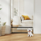 PawHut - Barrière pour petit chien en métal 10 po H, intérieur, réglable 26 po-37 po l pour escaliers et portes - noir-Facile à enjamber tout en gardant les petits chiens en sécurité à l'intérieur 
