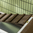 PawHut Rabbit Hutch with Run, Ladder and Slide-Out Tray - Coffee-Choose from two height options, 8.8 cm or 38 cm, for versatile 