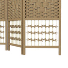 HOMCOM - Séparateur de pièce autoportant en fibre ondulée à 6 panneaux pour bureau à domicile - naturel-Dimensions totales : (déplié) 94,5 po L x 0,6 po P x 66,9 po H (240 x 1,5 x 170 cm) 

