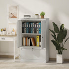 HOMCOM - Armoire de rangement en métal avec serrures - blanc-Fabriqué en acier avec revêtement en poudre, supportant jusqu’à 220 lb. (100 kg) 