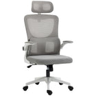 Vinsetto - Chaise de bureau en maille avec appui-tête réglable et soutien lombaire - grise-Le soutien lombaire soulage la pression sur le bas du dos