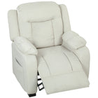 HOMCOM Massage Recliner with Quiet Motor - Cream White-Eight massage points sooth back, waist, thighs, legs with customizable timers