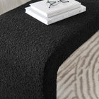 Modway Simba Boucle Fabric Waterfall Long Bench - Black-Dense Foam Padding