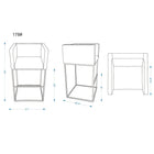 Manhattan Comfort Embassy 20.5" Mid-Century Modern Faux Leather Upholstered Counter Stool - Cream and Black - 2 Pack-Upholstered in Faux Leather with Foam Padding