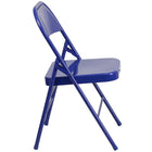 Flash Furniture HERCULES COLORBURST Series Cobalt Blue Triple Braced & Double Hinged Metal Folding Chair-Triple Braced and Double Hinged Frame