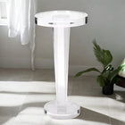 Plata Import Oscar 16"W Round Acrylic Side Table - Clear-Wipe with a soft, dry cloth
