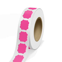 JAM Paper - Rouleaux d'étiquettes standard - en forme de cadre vintage - 2 1/2 x 3 - rose fluo - 125 étiquettes/rouleau-Couleur : rose fluo | Faites ressortir votre courrier avec des étiquettes d'adresse d'expédition colourées.