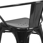 Flash Furniture – Chaise en métal avec accoudoirs pour l’intérieur et l’extérieur, noir (CH31270BK)-Le renfort transversal sous le siège offre une stabilité supplémentaire