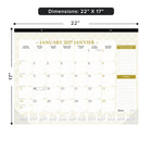 Blueline 2027 12-Month Gold Collection Monthly Desk Pad Calendar - 22" x 17" - Classic Gold - Bilingual-One month per sheet, one block per day