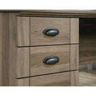 Sauder 66"W Harbor View Corner Computer Desk - Salt Oak-Stow away additional supplies in the drawers below