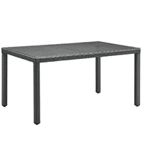 Modway Sojourn 59" Outdoor Patio Dining Table - Chocolate-Synthetic Rattan Weave