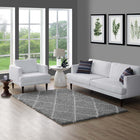 Modway - Toryn Réseau en losange Tapis 5 pi l x 8 pi L Shag Area - Gris et Ivoire-Tissage shag d’environ 2 pouces