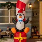 Outsunny 9' Lit Inflatable Candy Archway with Snowman Christmas Decoration-Primary Colour: White 