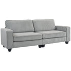 HOMCOM 3 Seater Sofa with Spring Cushion and Cup Holder for Bedroom - Light Grey-Spring pack seat cushions with high-density foam maintain shape over time