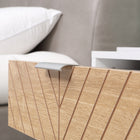 HOMCOM - Table de chevet moderne avec 2 tiroirs et base en métal - blanc-Matériaux : Panneau de particules, Acier 