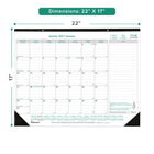 Blueline 2027 EcoLogix Monthly Desk Pad Calendar - 22" x 17" - Bilingual-One month per sheet, one lightly ruled block per day
