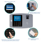 uAttend BN6500N Cloud-Connected Fingerprint WiFi/LAN Time Clock System - Black/Grey-Speed up the payroll process by exporting data when employees take a break, lunch, and perform a job transfer from the biometric fingerprint punch clock.