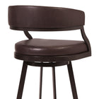 Armen Living - Saturn Tabouret de Bar Pivotant de 76 cm de Hauteur en Similicuir Marron et Métal Auburn Bay-5