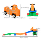 Qaba 9.8 ft Up and Down Roller Coaster with Side Steps - Multicoloured-Durable plastic construction with side steps 