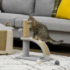 PawHut - Arbre à chat avec poteau à griffer en jute, petite tour 17 po - gris-Fabriqué en panneau de particules de haute qualité 