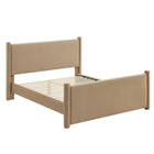 Modway Rael Performance Velvet Full Platform Bed - Taupe-Stain-Resistant Performance Velvet Upholstery