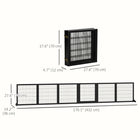 PawHut - Barrière pour animaux en bois autoportante avec 6 panneaux, 2 pieds de soutien - noir-Les connexions flexibles permettent d’agencer les panneaux sous différentes formes 