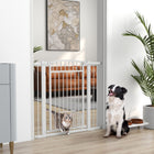 PawHut 30"-41" Dog Gate with Small Door and Extension Kit - 30" H-Adjustable width from 29.9"-40.9" (76-104 cm) to fit various doorways
