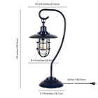 Hudson&Canal - Lampe de table nautique Bay de 55 cm de haut avec abat-jour en verre et métal - Bleu marine/transparent-Dimensions du produit : 7" L x 11" l x 22" H