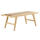 Modway Saoirse 47" Wove Rope Wood Bench - Natural-Double Woven Rope