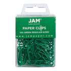 JAM Paper Colourful Standard Paper Clips - 1"- Green - 100 Pack-Colour: Green 