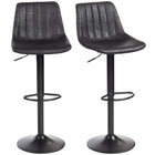 HOMCOM - Tabourets de bar pivotants réglables en cuir synthétique avec dossier - noir - paquet de 2-Ensemble de deux chaises pour un look élégant et coordonné 
