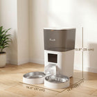 PawHut Automatic Smart Cat Food Dispenser with App Control - White-Dual power with battery backup ensures feeding during any power outages 