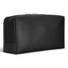 Champs Onyx Leather Toiletry Bag - Black-Back pocket with a magnetic snap closure